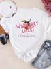 Lady's T-shirt Wildberry Lillet Is Always The Answer Graphic T-Shirt,Casual Short Sleeve Crew Neck Top,Trendy Cocktail Print Tee