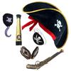 Piratfest Kostymset med Teleskop Kompass Dödskallemönstrad Hatt Karta för Barn Cosplay Smycken Halloween Tema Tillbehör