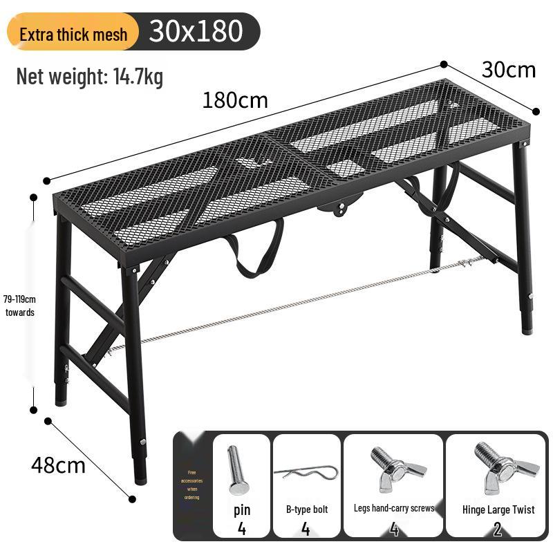 Folding Telescopic Thickened Stool with Leveling Function for Engineering or Scaffolding Use