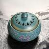 Enamel Lotus Pattern Ceramic Incense Burner for Home Use