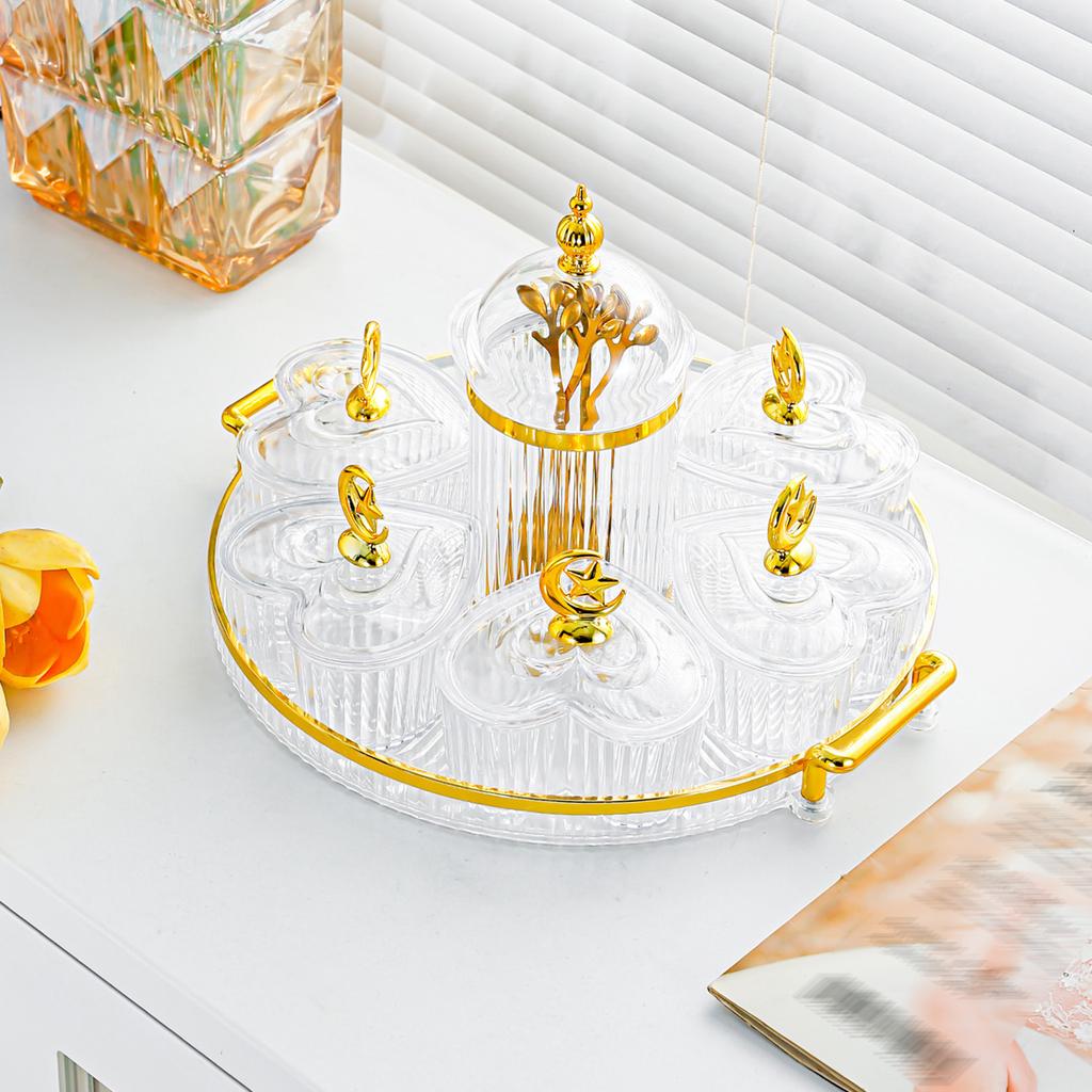 Middle Eastern Festival Fruit Tray Living Room Transparent Refreshment Tea Table Snacks Place Plate Candy Snack Plate