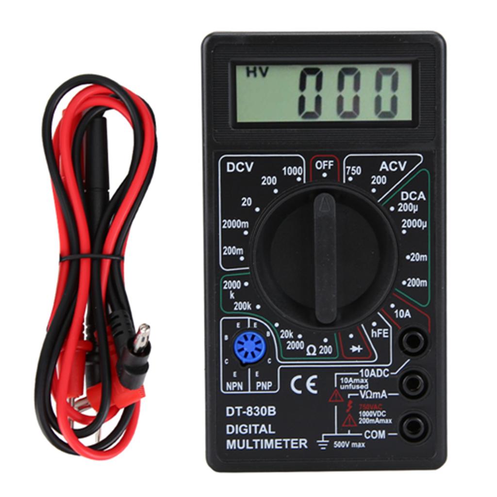 DT 830B Multifunctional Portable LCD Digital Multimeter Amp Volt Ohm Tester Voltmeter Ohmmeter MeterDT 830B Black