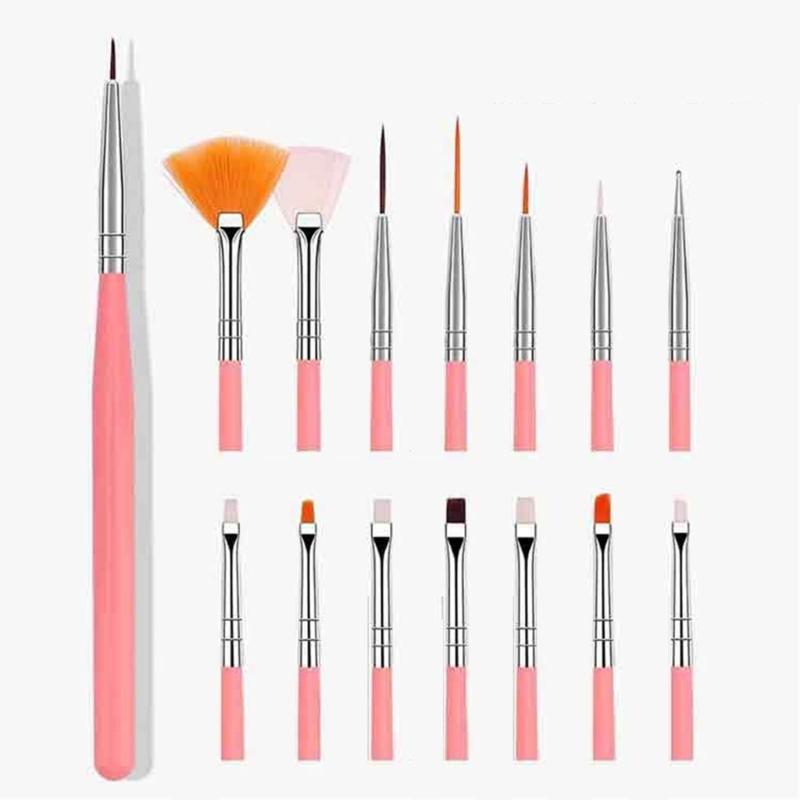 Convenient Nail Art Tool 15Pcs Brush And Dotting Set For Creative Gel Nail Designs Nail Painting Tools