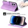 DIERFENG DF-03 For iPhone 16 Case Anti-Drop Lines Imprinted Wallet Phone Cover