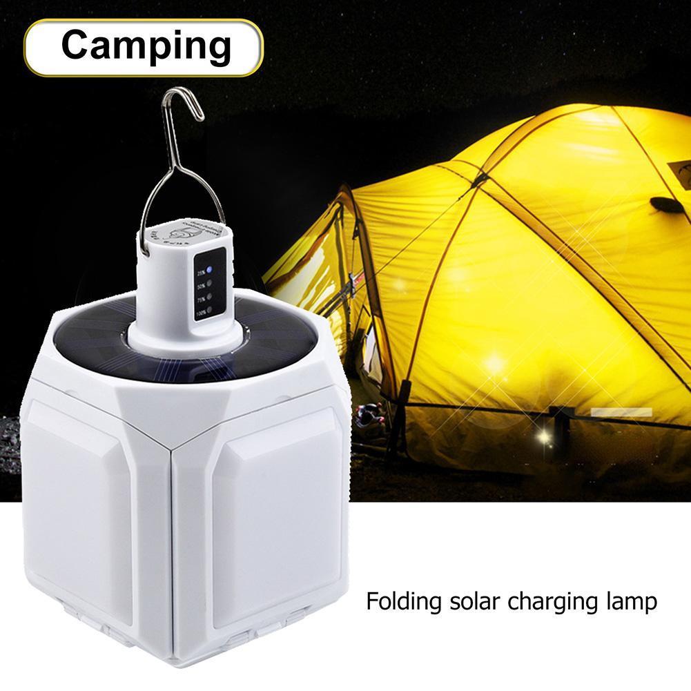 Solar Foldable Night Lights with Hanging Hook for Outdoor Camping Fishing Hiking