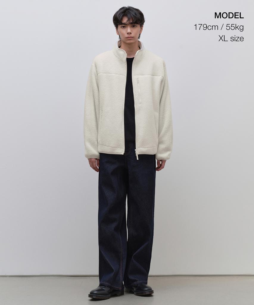 Musinsa Standard Essential Sherpa Fleece High-Neck Jacket [Ivory]