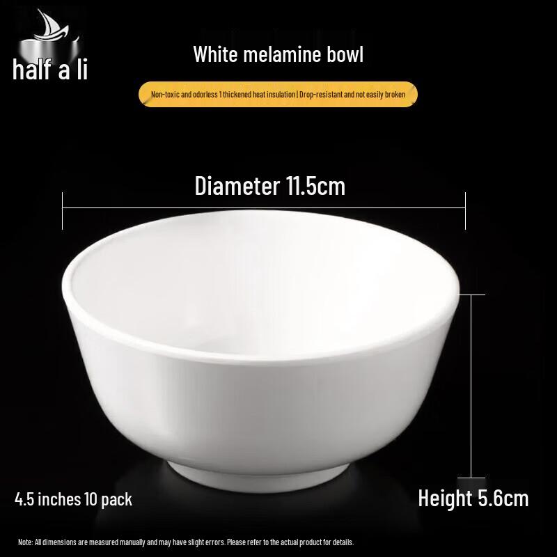 Melamine Rice & Soup Bowls 4.5-inch (10-Pack)