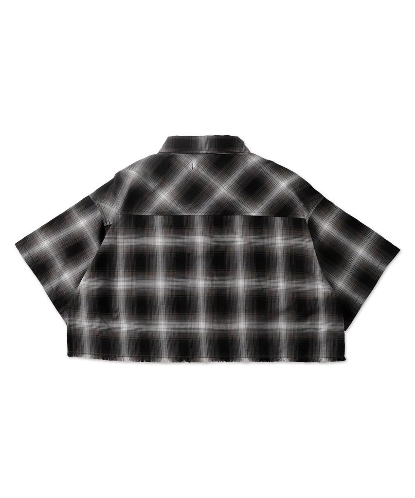 Ombre Check Short Short Sleeve Check Short Summer Short Black Check 1 [WEGO] Shirt, Shirt, Length, Clothing, Tops, Clothes, Check, Shirt, Street,