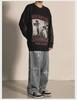 Men's Retro Cross-Embroidered Straight Jeans - Hip Hop Style