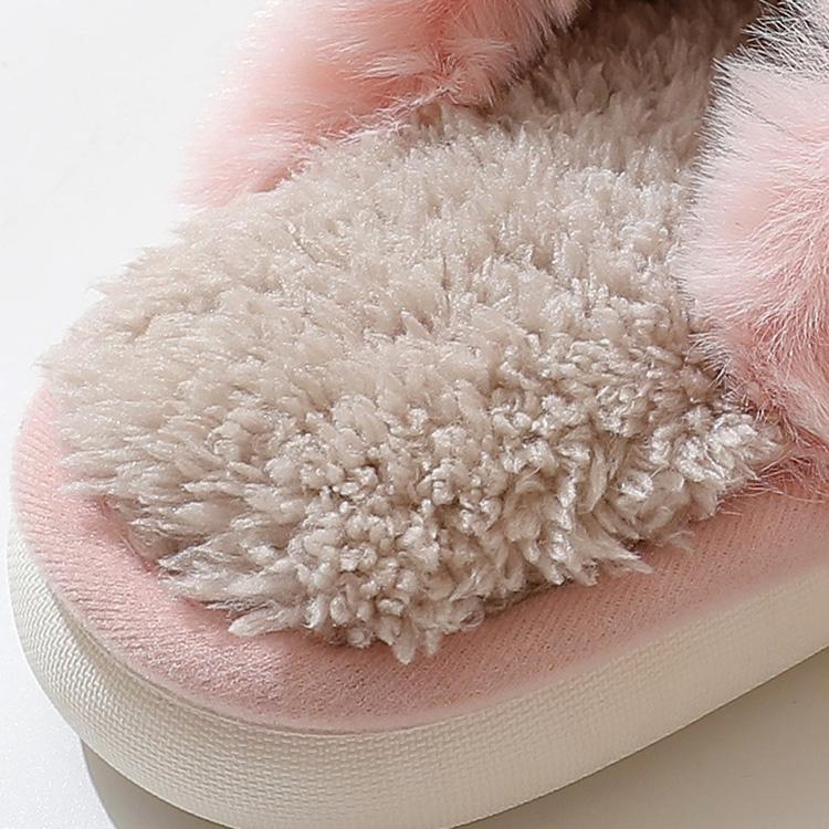 Autumn Winter Large Size Thick Bottom Indoor Cotton Slippers Casual Velvet Fur Cotton Shoes Women Warm Anti Slip Slippers 36-41