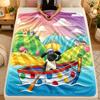Flannel BlanketShaun the Sheep Warm Soft Throw Blanket for Indoor Sofa Bed Living Room Use
