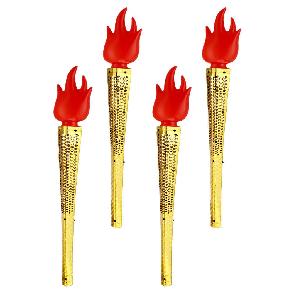 4Pcs Artificial Torch Props Handheld Portable Lightweight Fun Cheering Cosplay Photo Props Stage Performance Party Supplies