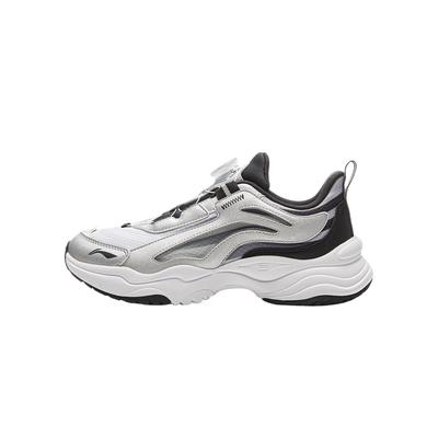 Li Ning Kids Aurora Sports Lifestyle Series Comfortable Versatile Fashion Trendy Casual Shoes Kids Casual Shoes Silver Black YKCV202-23