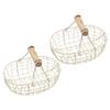2Pcs Vintage Iron Wire Storage Basket Fruit Bread Basket Kitchen Countertop Organizer Household Decorative Handle