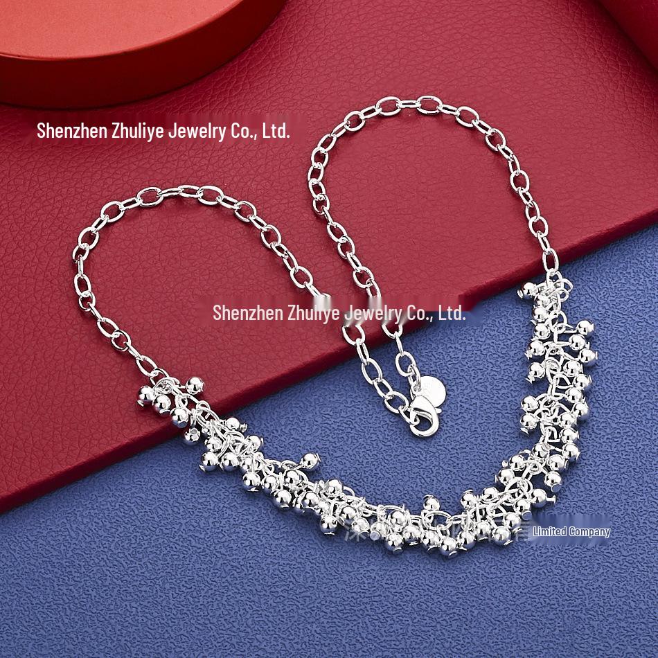 European & American Fashion Silver-Plated Grape Bead Necklace for Women