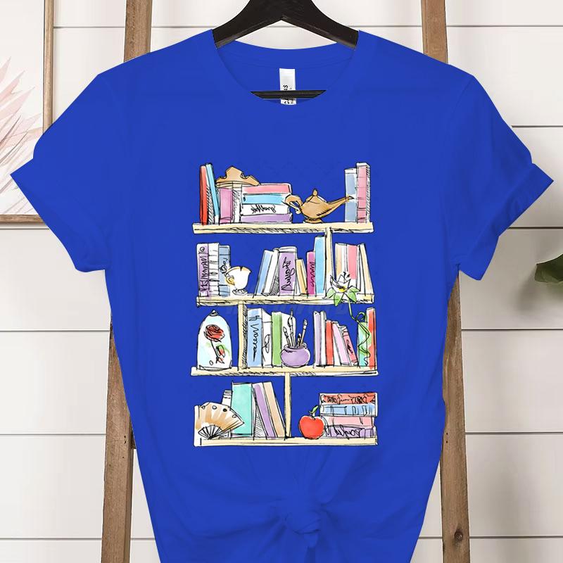 Retro Comfort Funny Reading Tshirts Gift for Book Lover Short Sleeve Tshirt Retro Bookworm Soft Tee Women Bookish Casual Tops