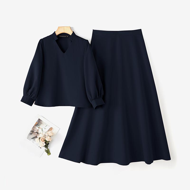 ZANZEA Dámské halenky s 3/4 rukávem a sukně Letní dvoudílné soupravy