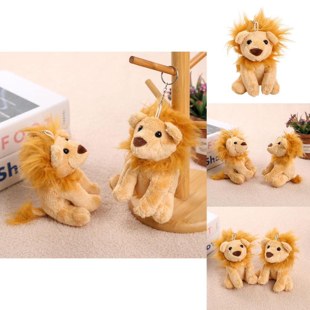 Plush Lion Keychain Toy With Short Plush Material For Girls And Gift Ideas