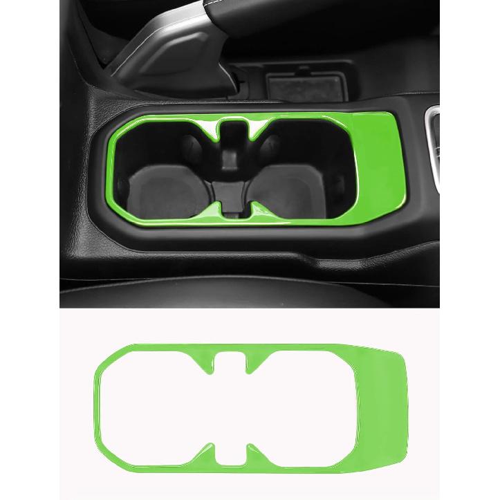 Savadicar Red Interior Accessories - Cup Holder Trim Cover for 2018-Present Jeep Wrangler JL JLU 4XE & Gladiator JT - Solid Color Interior Decor