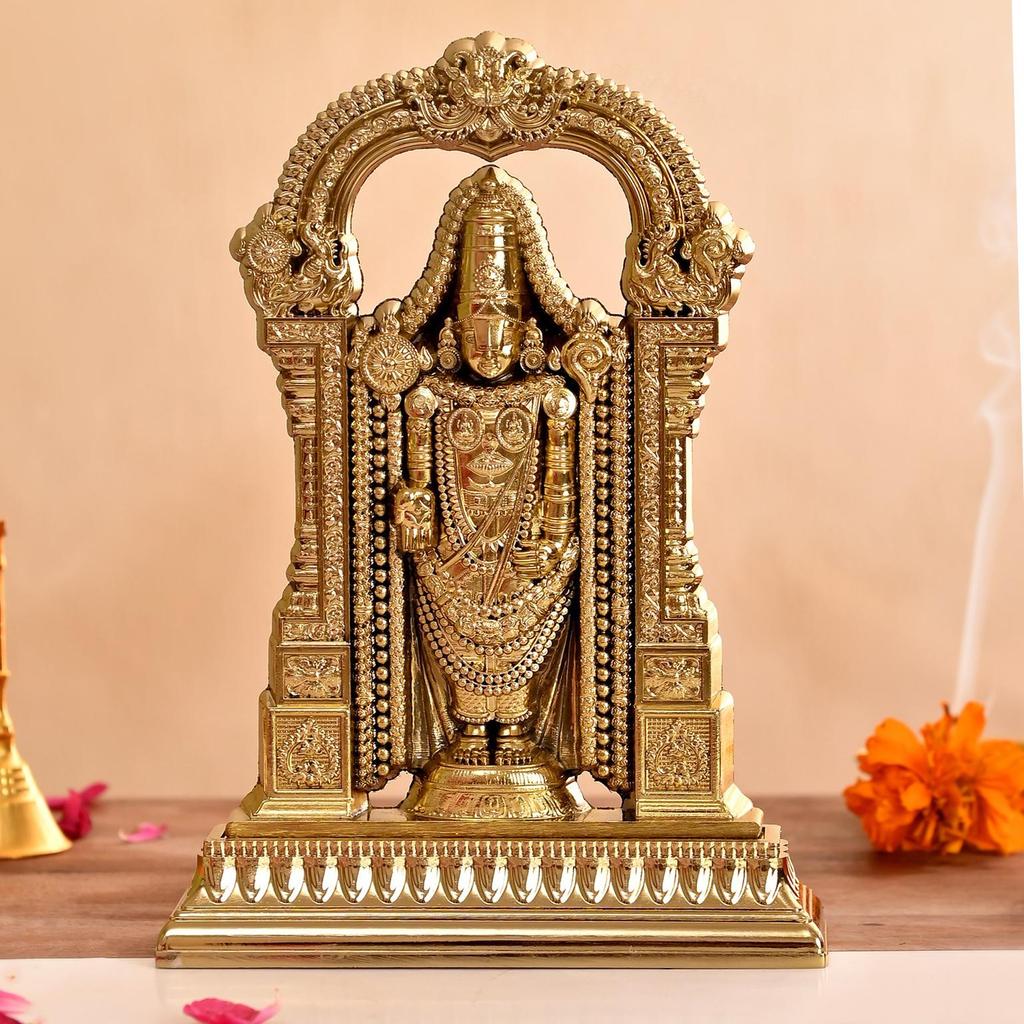 Metal Tirupati Balaji Lord Venkateshwara Statue Idol for Pooja, Home Temple, Office Décor and Gift