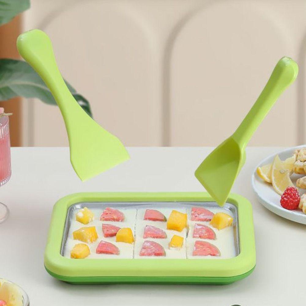 with Shovel Ice Cream Roll Maker 304 Stainless Steel Cold Yogurt Plate Sorbet Maker  Refrigerator