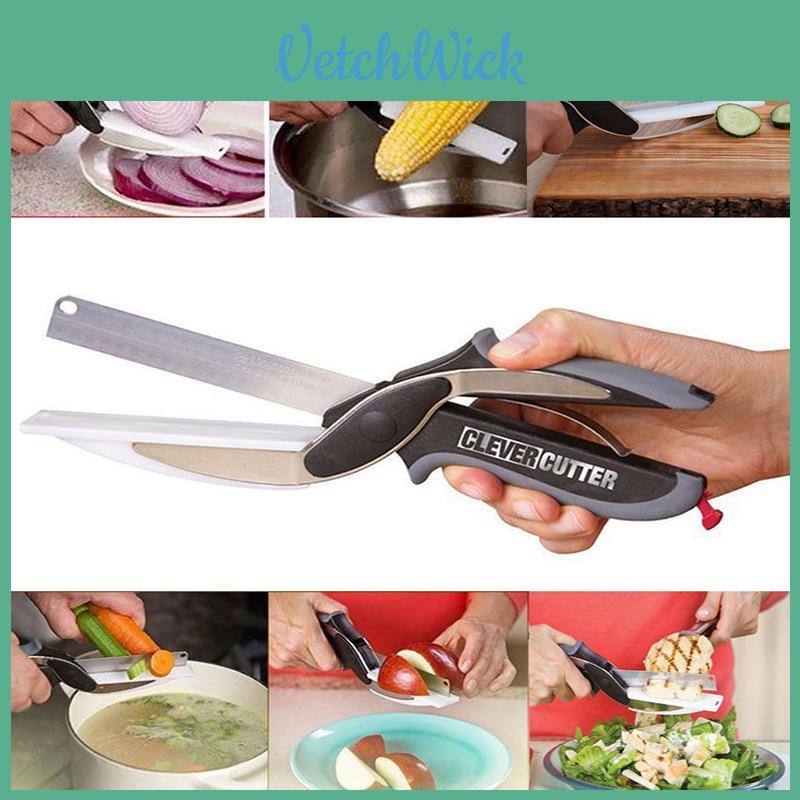 Multipurpose Stainless Steel Kitchen Scissors With Cutting Board Perfect For Vegetables And Baby Food