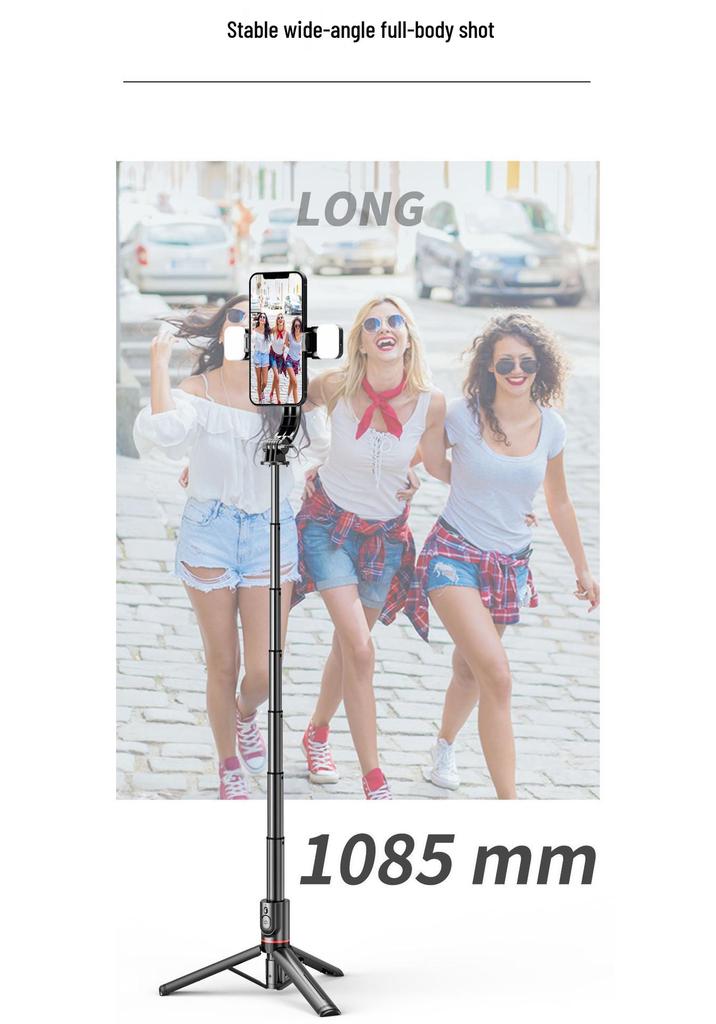 L12 Bluetooth Selfie Stick & Desktop Stand: Extendable Beauty Camera Tripod for Live Streaming