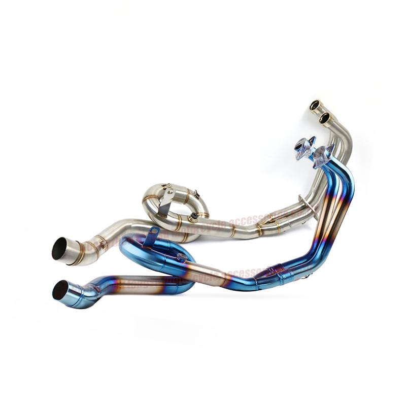 Slip On Stainless Steel Motorcycle Exhaust Middle Pipe And Front Link Pipe Full System For Yamaha YZF R25 R3 MT03 MT25