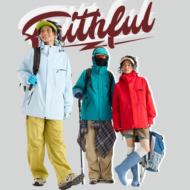 Men Women 3-in-1 Waterproof Windproof Hiking Jacket With Removable Fleece Liner Outdoor Trekking Camping Cycling