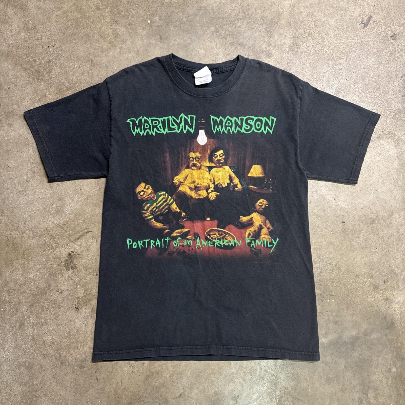 Vintage Marilyn Manson Shirt Medium Y2K Portrait Of An American Family Band XL