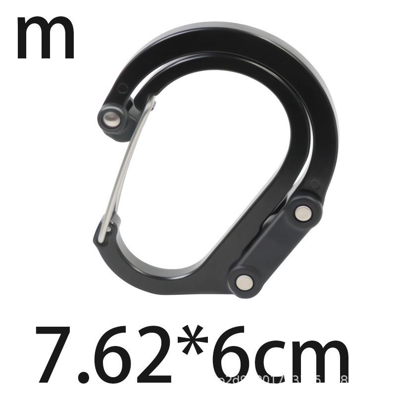 High-Quality D-Type Aluminum Carabiner with Lock – Quick Release Buckle for Outdoor Tactical Tools & Camping.