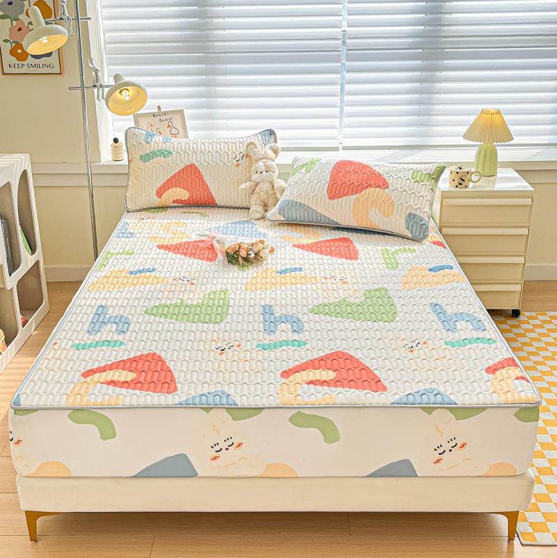 Bonenjoy Summer Mattress Cover Cooling Feel Bedspread Quilted Bed Cover Queen Size Bedsheet Fundas De Colchón (No Pillowcase)
