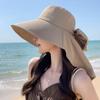 Summer outdoor sun protection sun hat women's big eaves sun protection face protection UV protection bucket hat shawl hat
