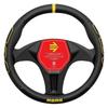 PVC Steering Wheel Cover - Momo - 38-39 Cm - Black - Yellow Stitching - Car Compatible - Non-slip