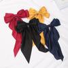 Elegant Women Bow Ribbon Hair Clip Fashion Simple Solid Satin Spring Clip Hair Pin Retro Headband Clips Girls Hair Accessories