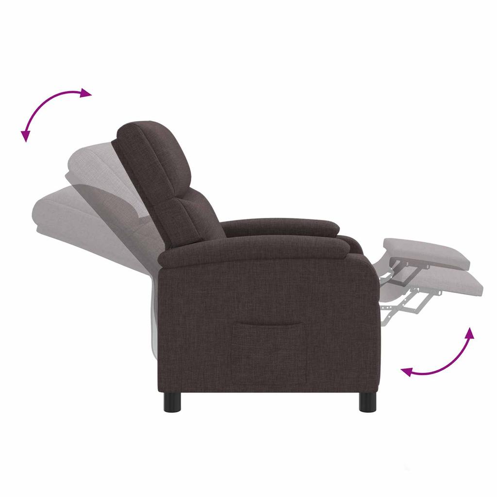 Massage Relax Chair Dark Brown Fabric