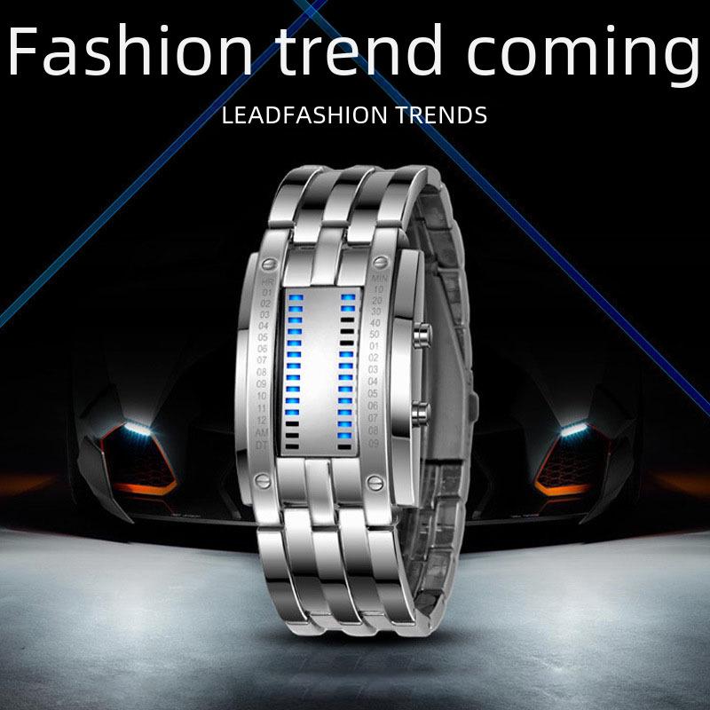 Creative Dual-Row LED Binary Electronic Watch for Students
