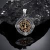 Never Fade Norse Rune Life Tree Necklace Men Gold Stainless Steel Pendant Valknut Trinity Male Lucky Amulet Viking Jewelry