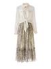 Elegant Resort-Style Tencel Acetate Shirt & Retro Print Skirt Set for Women