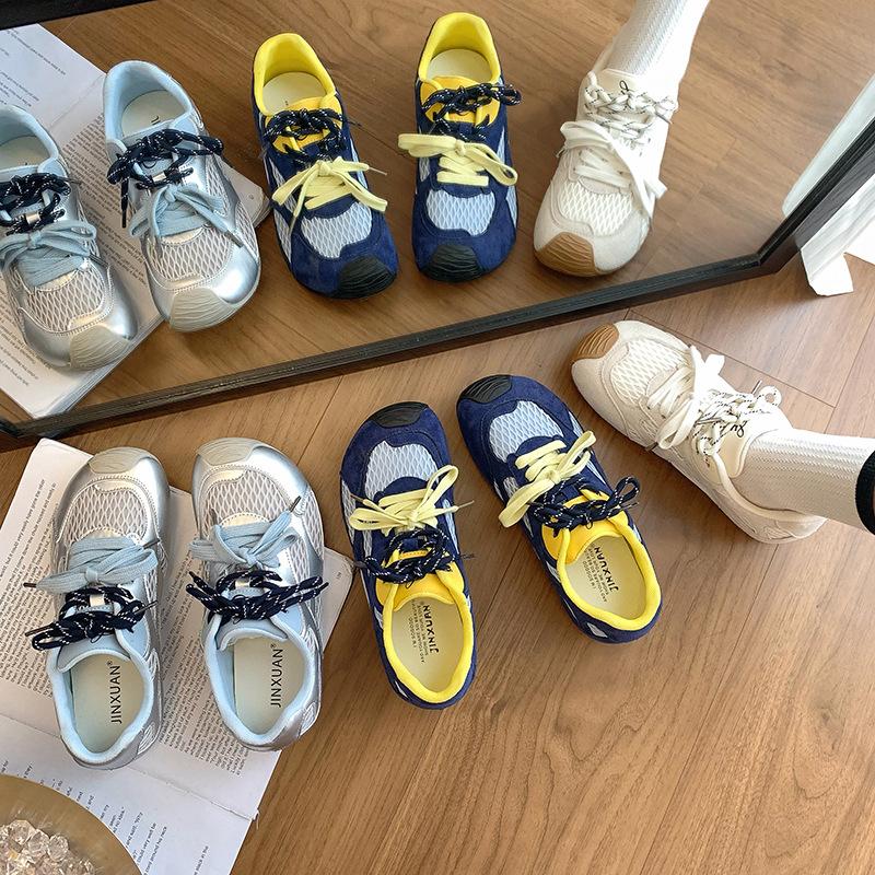 Dexun shoes women's 2025 new summer thin mesh shoes breathable mesh super fire thin sole casual sports shoes women's shoes