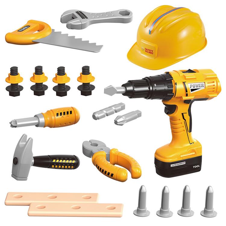 

Play House Детские развивающие игрушки Мальчик Инструменты для ремонта DIY Моделирование Электрическая дрель Инструмент Комбинация жёлтый