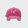 Korean Style Love Heart Baseball Cap Cotton Washed Cotton Peaked Hat Embroidered Sun Hat  Couple