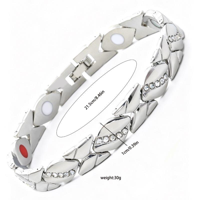 Retro Zirkon Magnetischer Edelstahl Armband für Männer Frauen Blatt Magnet Mode Exquisiter Schmuck Geschenke Zubehör