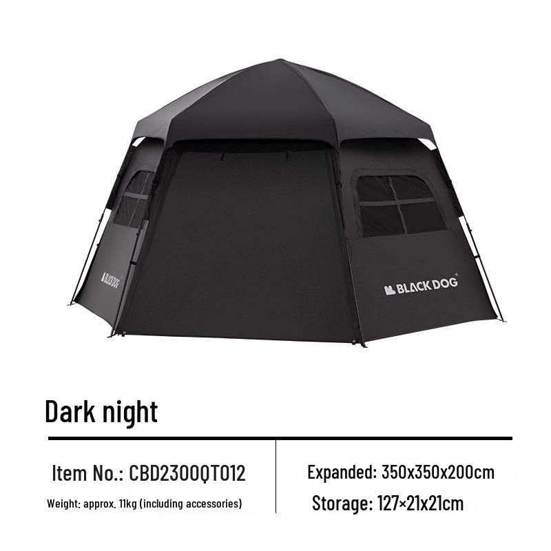 Blackdog Hexagonal Quick-Open Camping Tent: Portable, Folding, Sunscreen, Rainproof 1-3 Persons