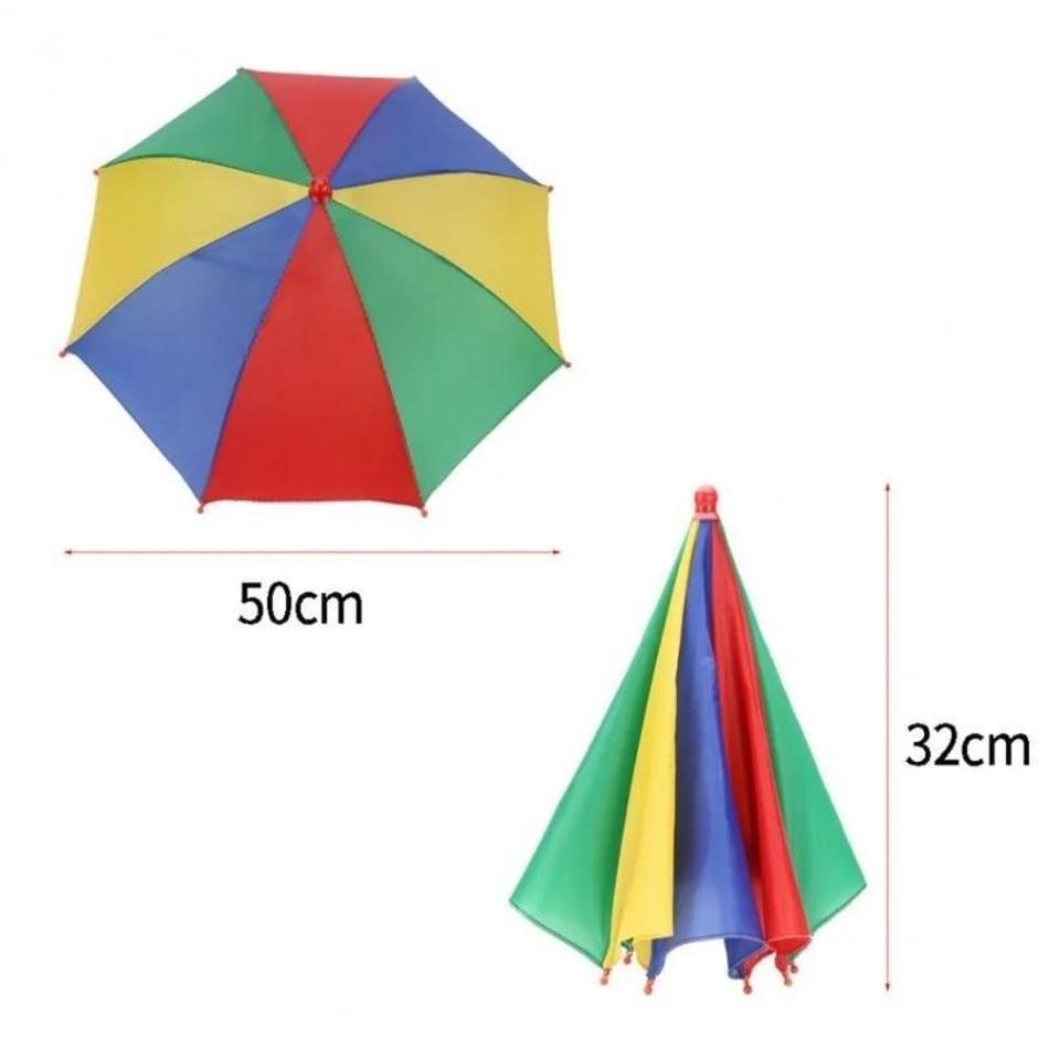 Colorful Foldable Windproof Fish Umbrella Hiking Beach Camping Sun Protecto Head Hat Children Outdoor Creative Sunshine Umbrella