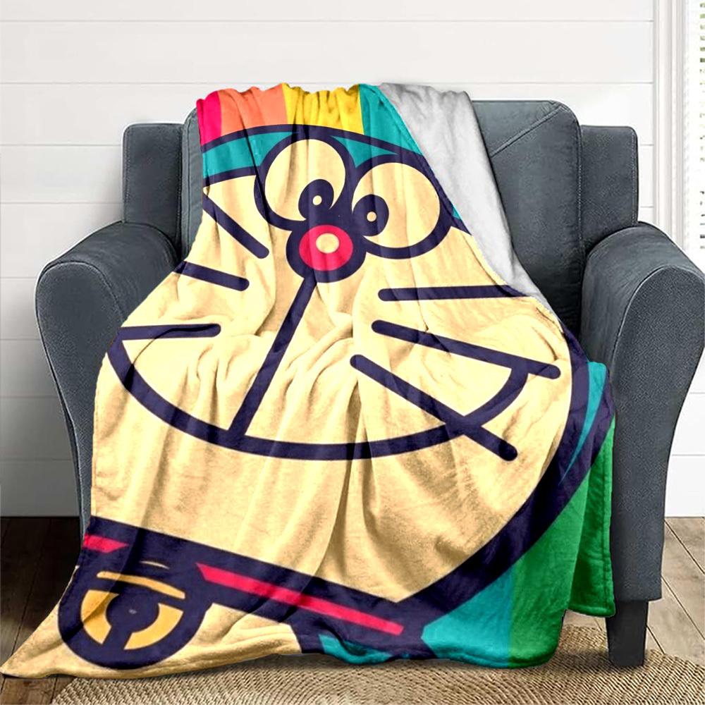 1PC Doraemon Blanket Lightweight Flannel Throw Blanket for Sofa, Bed, Travel, Camping, Livingroom, Office, Couch