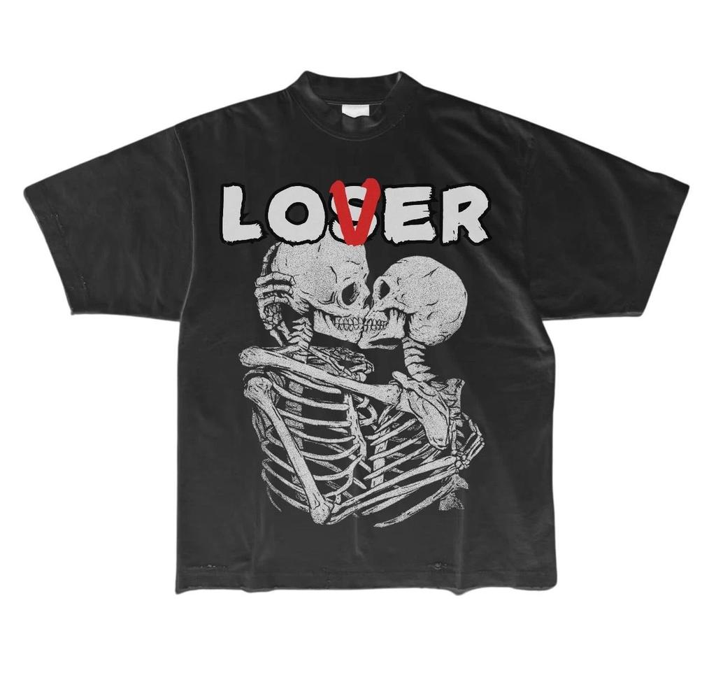New LOVER/LOSER Skulls Skeleton Graphic Print Short Sleeve Unisex S-5XL T-Shirt Unisex T-Shirt