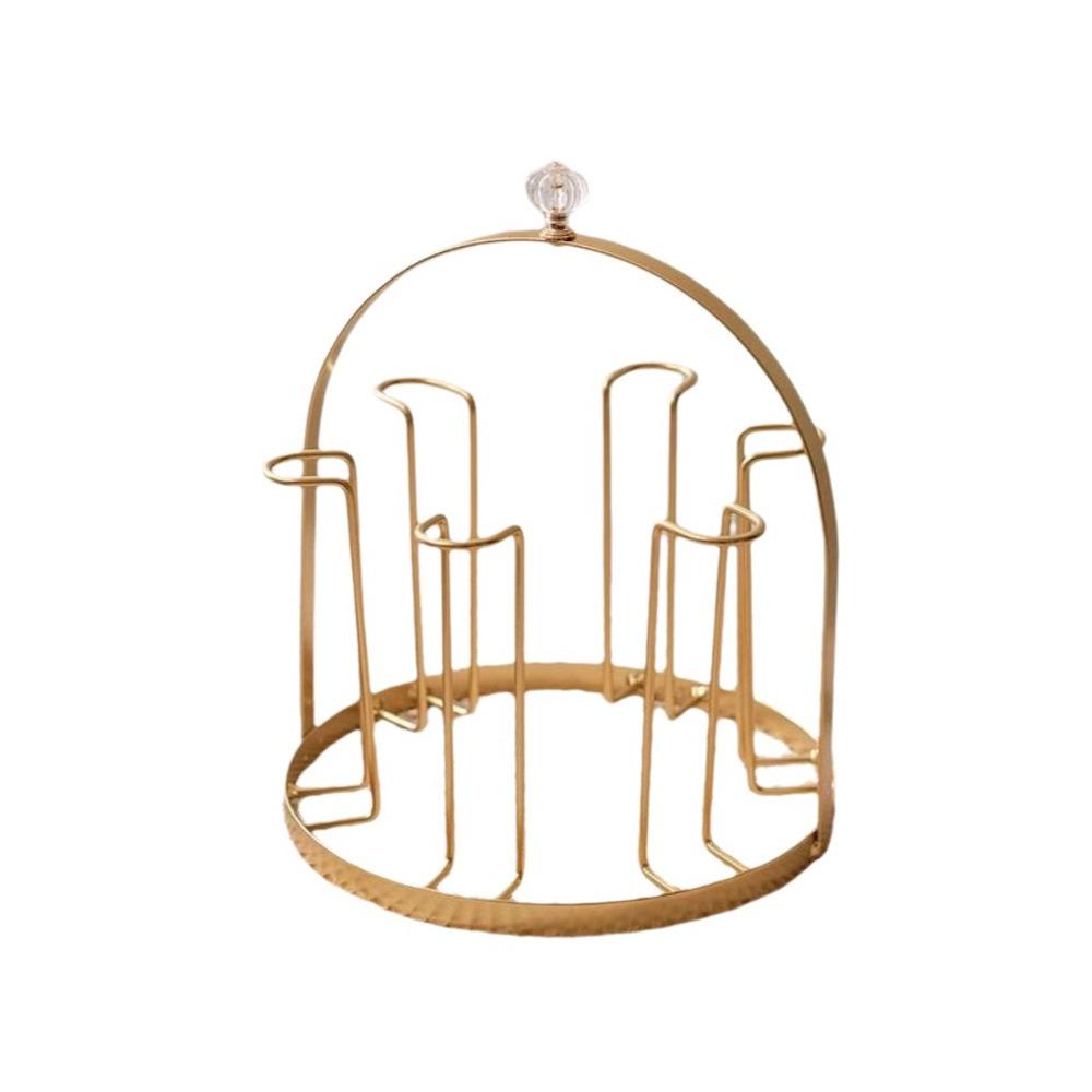 Iron Water Cup Drying Rack Gold/Black Glass Cup Drain Holder Durable Tea Cup Holder for Home