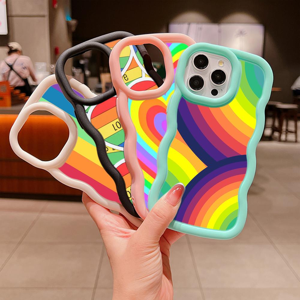 Ae93 Rainbow Art Design Protective Phone Cases for Xiaomi Poco X5 X3 M5s Redmi 13C 12C Note 13 Pro Plus 12S 10 Big Wave TPU Back Cover