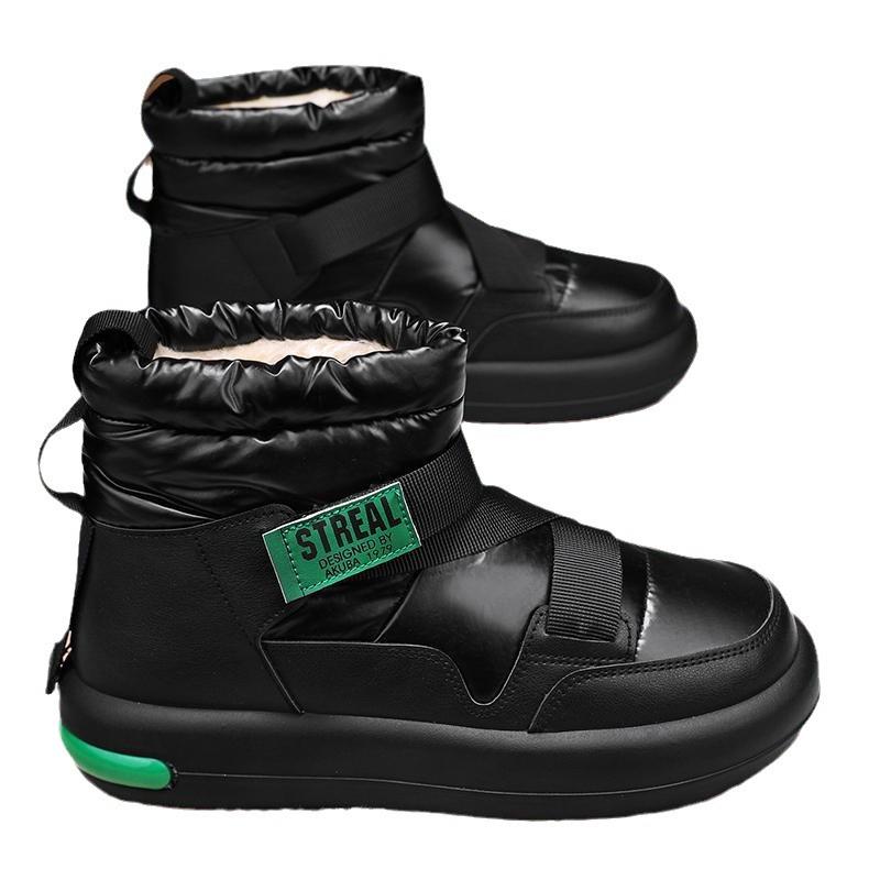 Snow Boots Winter Velvet Thickened Cold-proof Cotton Shoes Outdoor Warm High-top Board Shoes Down Bread Shoes